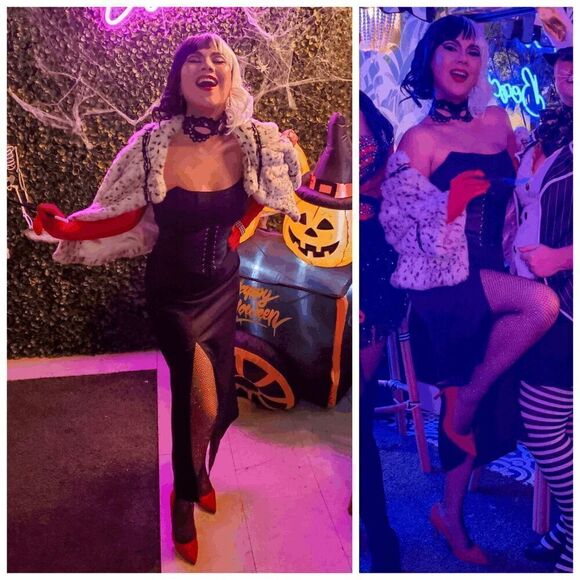 🖤🤍 6PCS Halloween Bundle Cruella Cosplay Costume Party 1920s Accessories Set - Picture 8 of 16